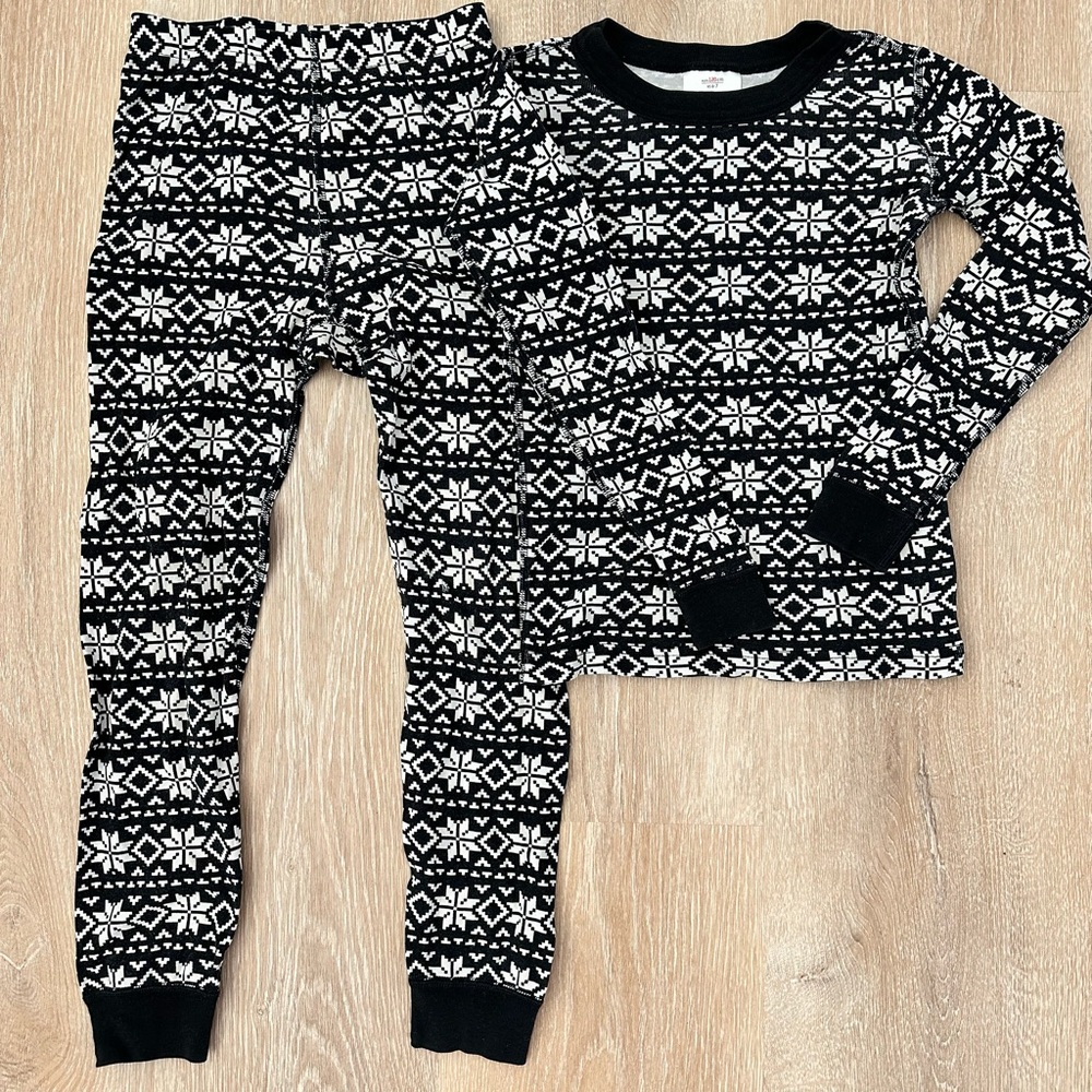 Hanna Andersson Fair Isle Snowflake Pajamas – Size 6/7 (120cm) Holiday PJS